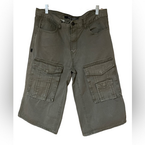 ROCAWEAR Men’s Straight Fit Cargo Shorts Knee Length Size‎ 34 Streetwear Olive